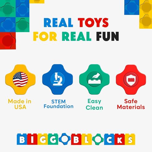 Big Blocks for Kids Ages 4-8 — Indoor & Outdoor Blocks for Kids Games — Large Building Blocks (24 pc with 2 Cars) Big City Set in Saudi Arabia