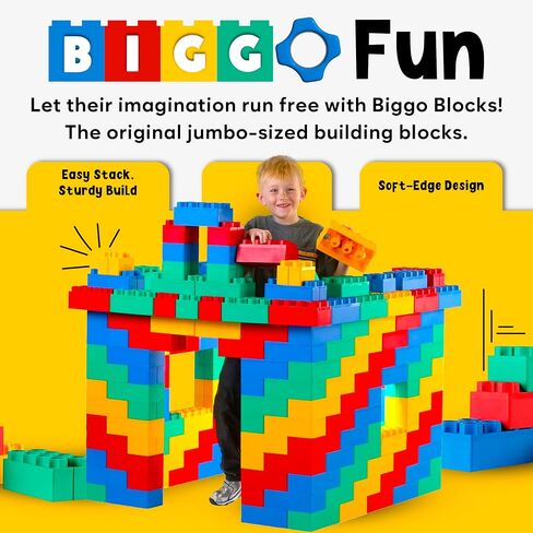 Big Blocks for Kids Ages 4-8 — Indoor & Outdoor Blocks for Kids Games — Large Building Blocks (24 pc with 2 Cars) Big City Set in Saudi Arabia