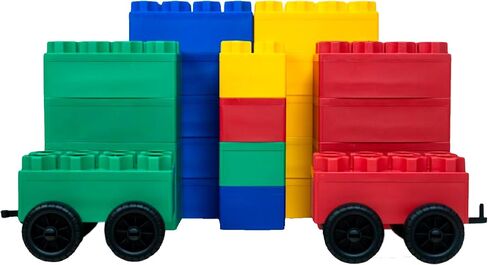 Big Blocks for Kids Ages 4-8 — Indoor & Outdoor Blocks for Kids Games — Large Building Blocks (24 pc with 2 Cars) Big City Set in Saudi Arabia