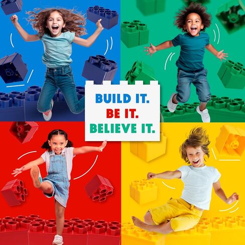 Big Blocks for Kids Ages 4-8 — Indoor & Outdoor Blocks for Kids Games — Large Building Blocks (24 pc with 2 Cars) Big City Set in Saudi Arabia