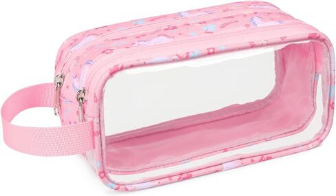 Bagseri Clear Pencil Pouch for Girls - Pency Pencil Case for Girls with Healde Barge Zipper Pencil Pouch Acags Transparent Pencil Palcs (Pink Unicorn) in Kuwait