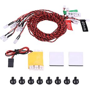 RC Light Kit, RC 8 LED Lights System, Simulation Flashing Rc Plane LED Light Kit Simulation Flashing Lights for Rc Airplane Helicopter in Saudi Arabia
