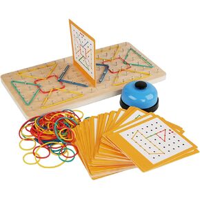 Montessori Geoboard with Rubber Bands | 2-Player Educational Board Game for Kids Ages 3-8 | STEM Math Manipulatives & Fine Motor Skills Toys | Sensory Learning Activity for Preschool, Kindergarten in Saudi Arabia