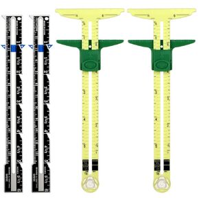 مقياس الخياطة 5-in-1 مقياس انزلاق على شكل حرف T 4 أجهزة كمبيوتر مثقفة أداة خياطة النسيج أداة لقياس المسطرة لقياس صياغة الحياكة in Kuwait