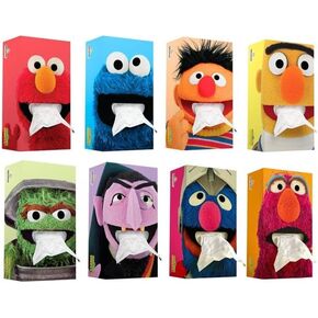 SESAME STREET SNEEZE 4-Pack - Premium Facial Tissues Fun Designs for Kids - Made in USA - Ideal Get Well Gift - Gentle & Absorbent Relief for Sniffles | 496 Total Tissue Count (124 Each Box) in Saudi Arabia