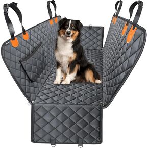 Dog Car Seat Cover for Back Seat - 600D Waterproof Pet Seat Cover | Black Car Seat Covers for Dogs | Anti-Slip Back Seat Extender for Dogs with Side Flap | Durable Dog Hammock for Car, SUVs & Trucks in Kuwait