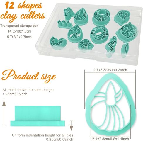 Origach 14 PCS Monstera يترك قواطع الطين ، يترك شكل النباتات الاستوائية قواطع الطين بوليمر تحت عنوان لصنع المجوهرات القرط in Saudi Arabia