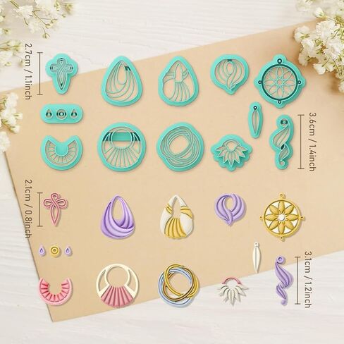 Origach 14 PCS Monstera يترك قواطع الطين ، يترك شكل النباتات الاستوائية قواطع الطين بوليمر تحت عنوان لصنع المجوهرات القرط in Saudi Arabia
