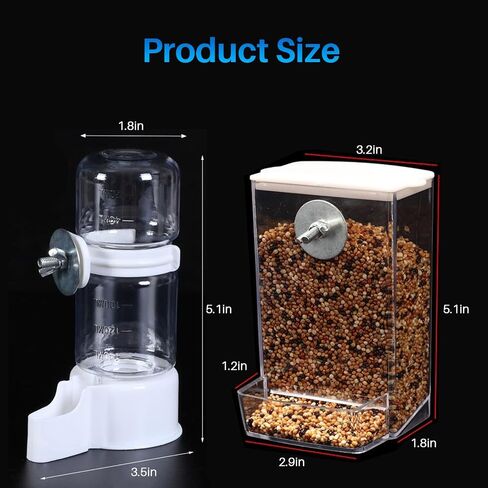 Bird Water Feeder for Cage, Transparent Acrylic Birds Cage Suspended Automatic Pet Bird Water Dispenser, Parakeet Feeder for Budgie Cockatiel Lovebirds Canary Finch Rabbit Conure Lovebirds in Saudi Arabia