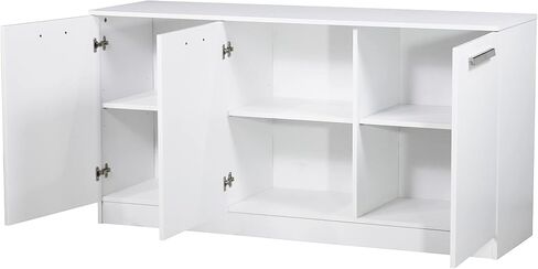 Saint Birch Alaska Wood 3 Door Credenza File Cabinet in White in Saudi Arabia