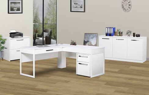 Saint Birch Alaska Wood 3 Door Credenza File Cabinet in White in Saudi Arabia