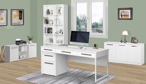 Saint Birch Alaska Wood 3 Door Credenza File Cabinet in White in Saudi Arabia