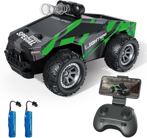 RC Cars FPV Camera RC Car with LED Lights - High Speed Remote Control Racing Truck for Adults & Kids, 1:28 Scale Hobby Grade Off-Road Buggy Gift Set, HD Live Video & Night Driving in Saudi Arabia