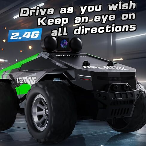 RC Cars FPV Camera RC Car with LED Lights - High Speed Remote Control Racing Truck for Adults & Kids, 1:28 Scale Hobby Grade Off-Road Buggy Gift Set, HD Live Video & Night Driving in Saudi Arabia
