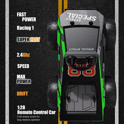 RC Cars FPV Camera RC Car with LED Lights - High Speed Remote Control Racing Truck for Adults & Kids, 1:28 Scale Hobby Grade Off-Road Buggy Gift Set, HD Live Video & Night Driving in Saudi Arabia