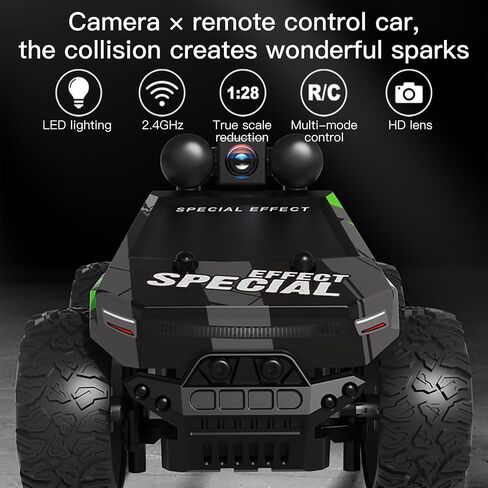 RC Cars FPV Camera RC Car with LED Lights - High Speed Remote Control Racing Truck for Adults & Kids, 1:28 Scale Hobby Grade Off-Road Buggy Gift Set, HD Live Video & Night Driving in Saudi Arabia