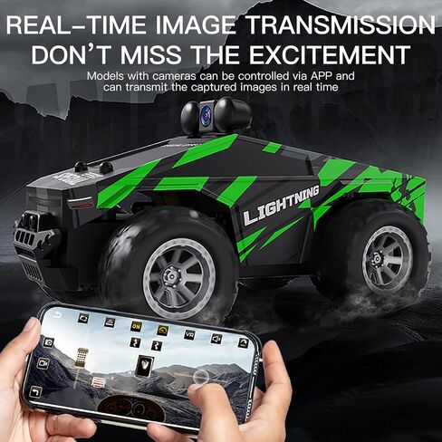RC Cars FPV Camera RC Car with LED Lights - High Speed Remote Control Racing Truck for Adults & Kids, 1:28 Scale Hobby Grade Off-Road Buggy Gift Set, HD Live Video & Night Driving in Saudi Arabia