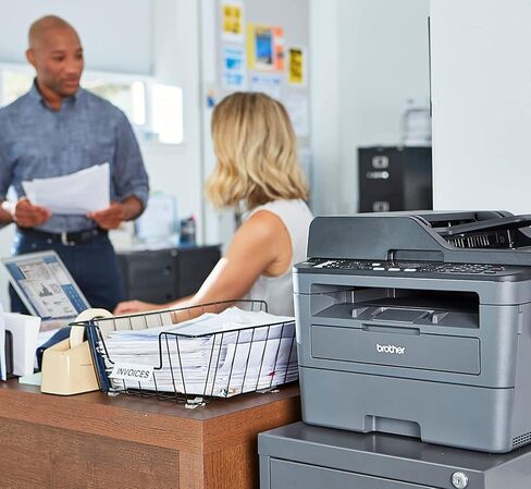 Brother MFC L26 Series Monochrome Monochrome All-in-One Laser Printer ، Printing التلقائي على الوجهين ، 250 ورقة ، لاسلكي ، طباعة متنقلة ، مع كابل طابعة MTC ، Black in Saudi Arabia