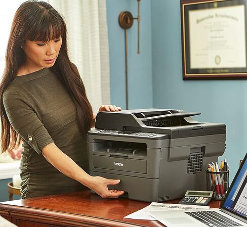 Brother MFC L26 Series Monochrome Monochrome All-in-One Laser Printer ، Printing التلقائي على الوجهين ، 250 ورقة ، لاسلكي ، طباعة متنقلة ، مع كابل طابعة MTC ، Black in Saudi Arabia