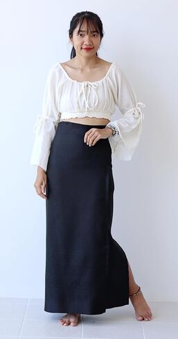 RaanPahMuang Authentic Thai Silk Wrap Skirt Waist Ties Leg Slit Traditional Art in Saudi Arabia