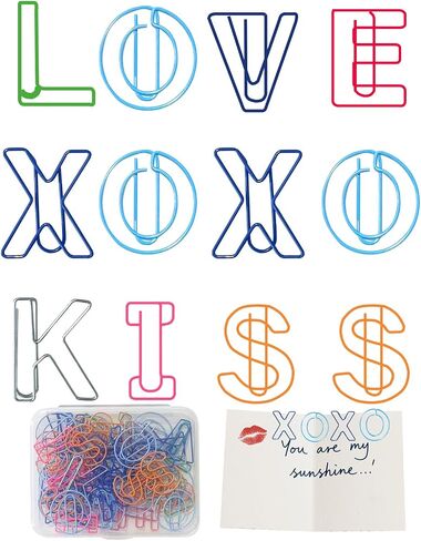 52 Pcs Stainless Steel Paper Clips - Alphabet Letter Clips for Office & School with Storage Box Assorted Color(Holiday Series) in Saudi Arabia