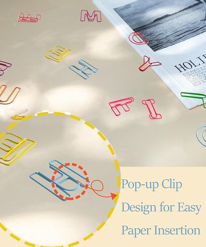 52 Pcs Stainless Steel Paper Clips - Alphabet Letter Clips for Office & School with Storage Box Assorted Color(Holiday Series) in Saudi Arabia