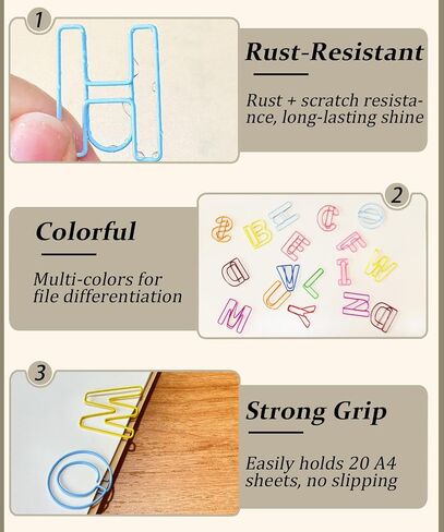 52 Pcs Stainless Steel Paper Clips - Alphabet Letter Clips for Office & School with Storage Box Assorted Color(Holiday Series) in Saudi Arabia