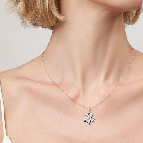 Santuzza 10K Solid Gold Enamel Flower Pendant Without Chain for Women in Kuwait