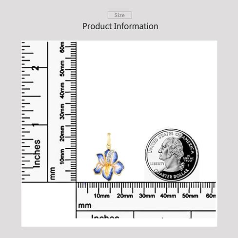 Santuzza 10K Solid Gold Enamel Flower Pendant Without Chain for Women in Kuwait