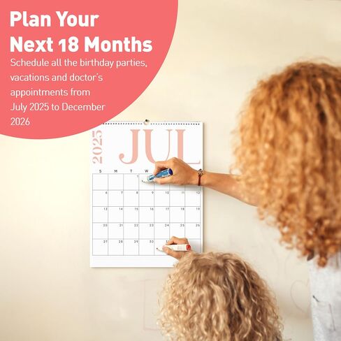 S&O Modern Vertical Wall Calendar from July 2025-Dec 2026 - Tear-Off Monthly Calendar - 18 Month Academic Wall Planner - Hanging Organizer to Track Anniversaries & Appointments - 13.5"x10.5"in in Saudi Arabia