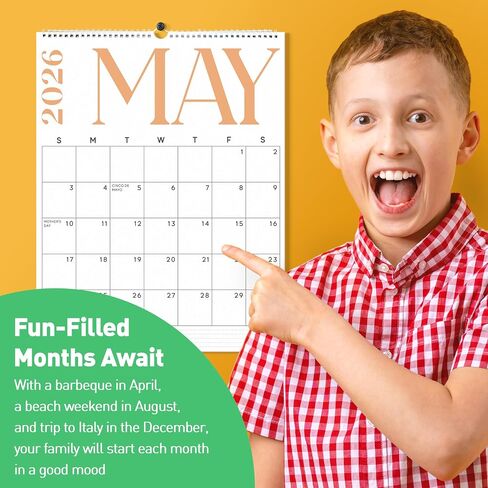S&O Modern Vertical Wall Calendar from July 2025-Dec 2026 - Tear-Off Monthly Calendar - 18 Month Academic Wall Planner - Hanging Organizer to Track Anniversaries & Appointments - 13.5"x10.5"in in Saudi Arabia