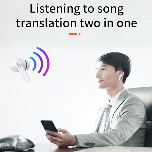 y113 Language Translator earbuds ، 144 جهاز مترجم لغة ، جهاز مترجم تقليل الضوضاء Bluetooth للسفر والأعمال ، مناسب لـ OS X Android in Kuwait