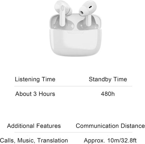 y113 Language Translator earbuds ، 144 جهاز مترجم لغة ، جهاز مترجم تقليل الضوضاء Bluetooth للسفر والأعمال ، مناسب لـ OS X Android in Kuwait