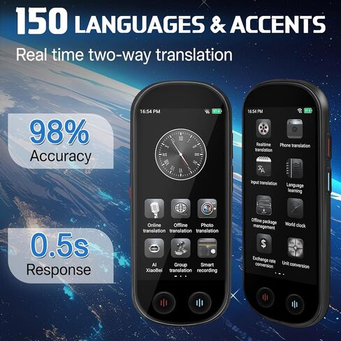 NICEWIN Language Translator Device - Real Time Translation Device with 150+ Languages, Upgraded Ai Translator No WiFi Needed, Offline Recording Photo Input Translation for Travel Business Learning in Kuwait