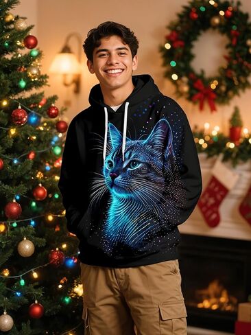 Aueoero 3D Print Hoodies for Teen Boys Pullover Hoodie Sweatshirt for Birthday Gift in Kuwait