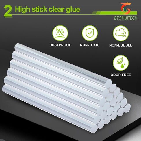 Transparent Glue Stick EVA Material Adhesive 0.43inch*11.81inch Suitable for Crafting, DIY Projects and Repairs (30, Black Glue Stick) in Kuwait