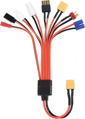 RC Lipo Battery Charger Adapter Connector Wire 8 in 1-موصل عالمي إلى كبل توصيل XT60 لـ TRX و T-Plug و Futaba و Tamiya Mini و Xt60 و EC3 و JST و Tamiya in Kuwait