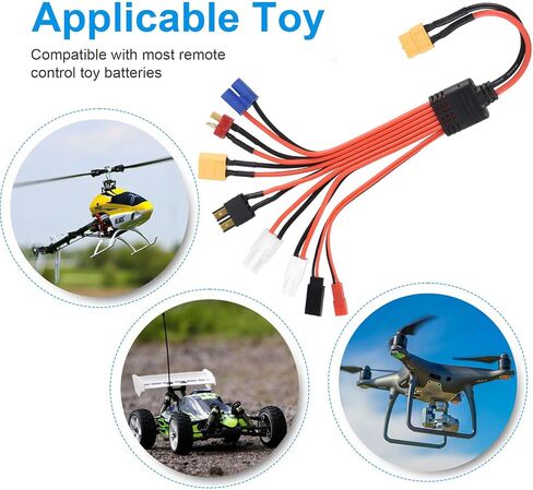 RC Lipo Battery Charger Adapter Connector Wire 8 in 1-موصل عالمي إلى كبل توصيل XT60 لـ TRX و T-Plug و Futaba و Tamiya Mini و Xt60 و EC3 و JST و Tamiya in Kuwait