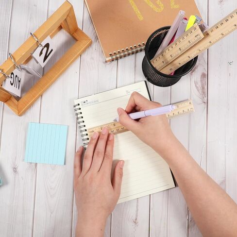 3 حزمة حزمة خشبية 12 بوصة 8 بوصة و 6 بوصات 2 مقياس قياس الحكام مع سنتيمترات وبوصة مترية مستقيمة حاكم حاكم القياس الخطي المستقيم للمدرسة والفصول الدراسية والمنزل والمكتب in Kuwait