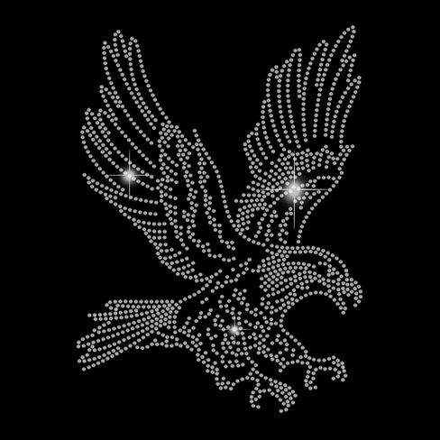 نسر النسر الممتاز نقل حرارة الراين أحجار النسر الحديد على شارات النقل الحراري لتصوير القمصان tirts الأطفال الكريستال الساخن الإصلاح الملصقات بلغ كريستال الحديد على ديكور للملابس الحرفية الفنية DIY 11.7x8.3in in Kuwait