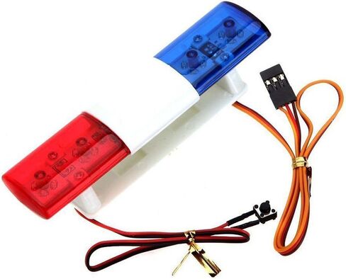 RC Police Car Car Light LED LED BAR LAMP LAMP FOR 1/10 1/8 TRX4 CC01 D90 SCX10 RC Model Car Truck (Red & Blue) in Kuwait