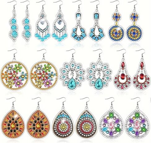ndnxyxgs 10 أزواج من أقراط الماس ، أدوات حرك فن الماس DIY للبالغين ، هدايا زخرفة DIY لطيفة لأعياد الميلاد ، عيد الميلاد ، عيد الشكر. (اثنين) in Kuwait