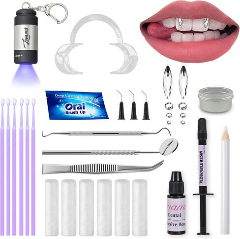 Tooth Gem Kit Professional- Include Adhesive, Cure Light, Super Bling Crystal, DIY Dental Jewelry Set, Home Teeth Gem Kit, Safe & Easy Application - Long Lasting Sparkle (Butterfly kit) in Saudi Arabia
