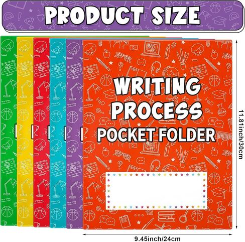 ctosree كتابة المجلدات السائبة مع عملية كتابة الجيوب 4 مجلدات الجيب بشكل كبير للطلاب معلم الأطفال أطفال (30 جهاز كمبيوتر شخصي ، كلاسيكي) in Saudi Arabia