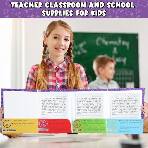 ctosree كتابة المجلدات السائبة مع عملية كتابة الجيوب 4 مجلدات الجيب بشكل كبير للطلاب معلم الأطفال أطفال (30 جهاز كمبيوتر شخصي ، كلاسيكي) in Saudi Arabia