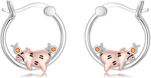 Dragon Earrings Sterling Silver Hoop Dragon Hoop Earrings Black Dragon Dangle Drop Earrings Viking Dragon Jewelry Gifts for Women Mother's Day, Sterling Silver, No Gemstone in Kuwait