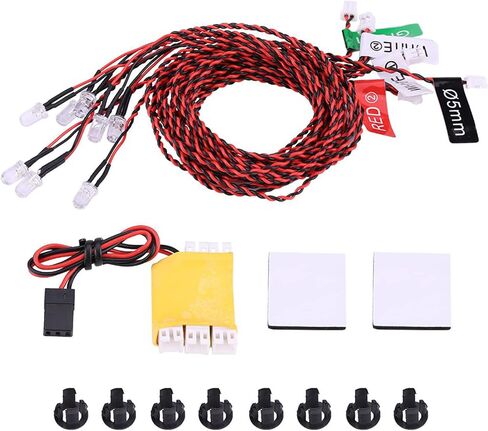 RC Light Kit, RC 8 LED Lights System, Simulation Flashing Rc Plane LED Light Kit Simulation Flashing Lights for Rc Airplane Helicopter in Saudi Arabia