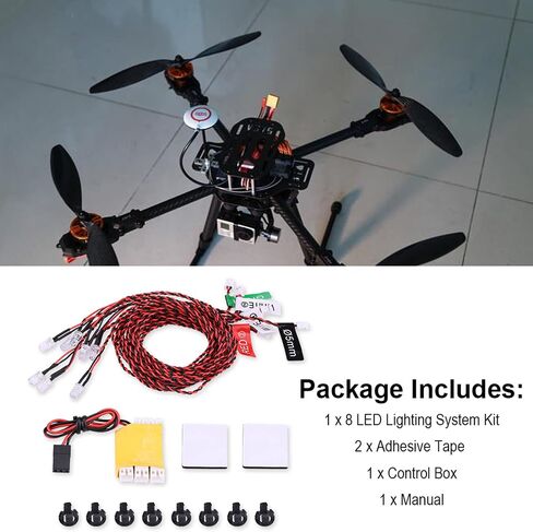 RC Light Kit, RC 8 LED Lights System, Simulation Flashing Rc Plane LED Light Kit Simulation Flashing Lights for Rc Airplane Helicopter in Saudi Arabia