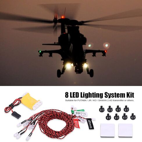 RC Light Kit, RC 8 LED Lights System, Simulation Flashing Rc Plane LED Light Kit Simulation Flashing Lights for Rc Airplane Helicopter in Saudi Arabia