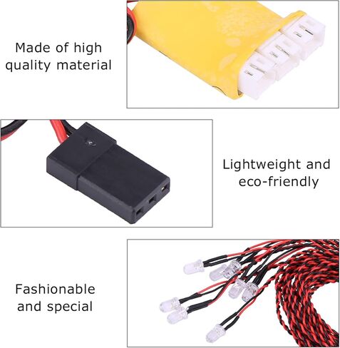 RC Light Kit, RC 8 LED Lights System, Simulation Flashing Rc Plane LED Light Kit Simulation Flashing Lights for Rc Airplane Helicopter in Saudi Arabia
